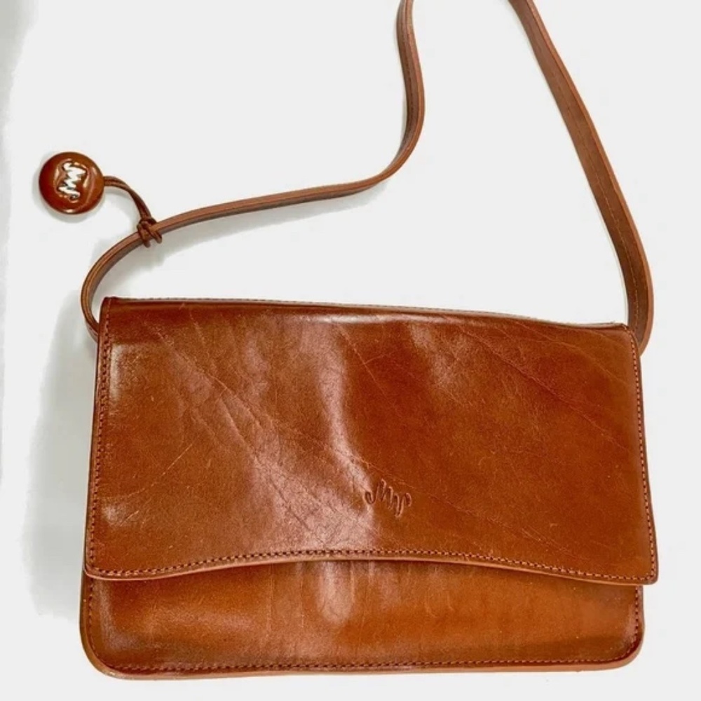 Monsac Cognac/Brown Leather Purse/Clutch - Picture 1 of 7
